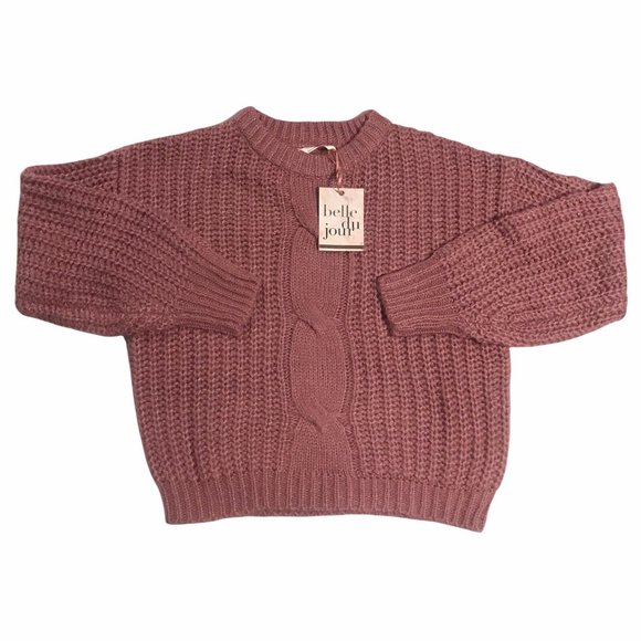 Belle Du Jour Youth Girls Knit Pullover Sweater Size M-L Heather Rose Crew Neck - Picture 9 of 9